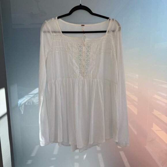 Free People White Long Sleeve Top - Picture 2 of 5